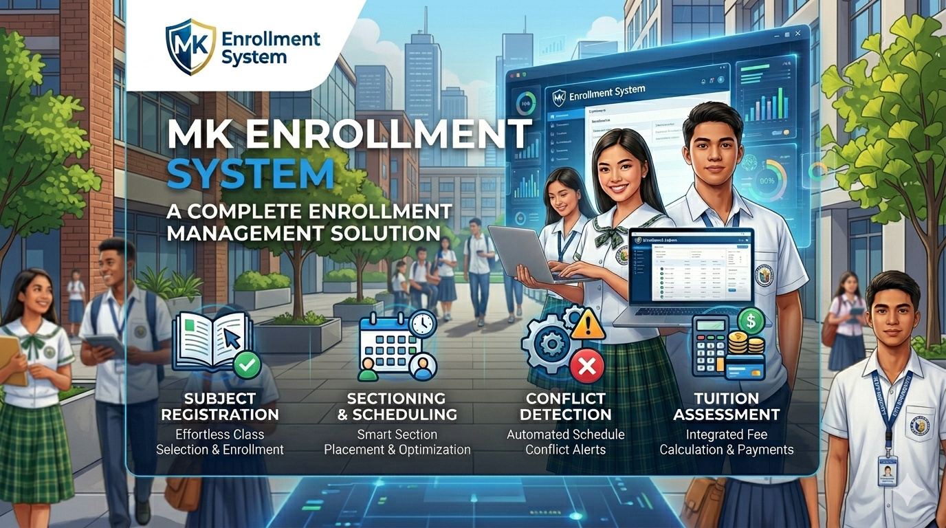 Students enrolling and completing registration forms